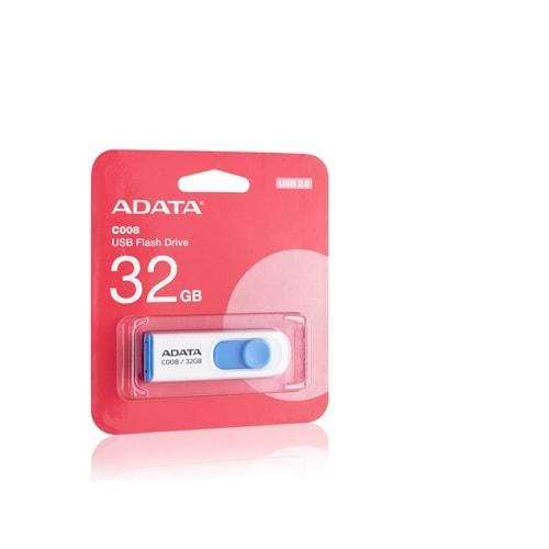 ADATA 32GB USB 2.0 CLASSİC (WHİTE + BLUE) C008/32 FLASH BELLEK