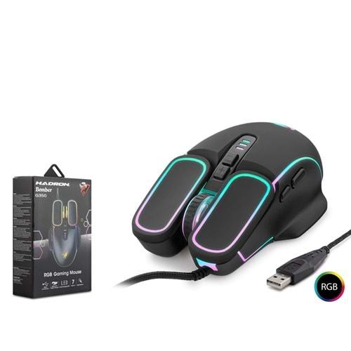 HADRON BOMBER G350 OYUNCU MOUSE KABLOLU 6400 DPI RGB 1.5M