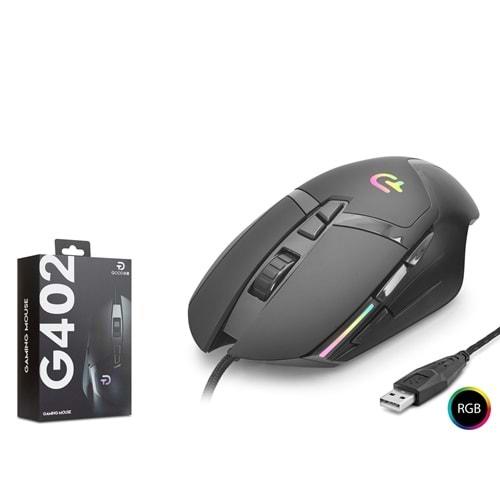 Nodar G402 RGB Oyuncu Mouse – Kablolu Gaming Mouse – 7200 DPI, 7 Tuş, 1000Hz (Siyah)