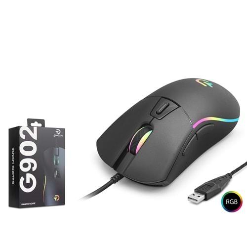 Nodar G902 RGB Oyuncu Mouse – Kablolu Gaming Mouse – 3600 DPI, 6 Tuş, 1000Hz (Siyah)