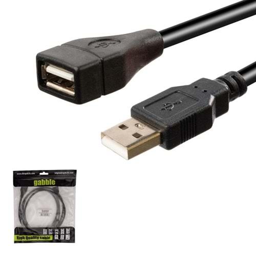 GABBLE UK015 USB (M) TO USB (F) UZATMA KABLO 1.5M SİYAH
