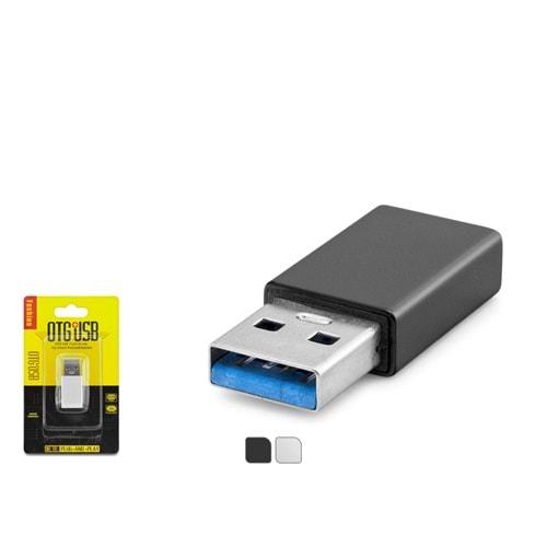 HADRON HDX1029 USB3.0 (M) TO TYPE-C (F) ADAPTÖR OTG SİYAH-GÜMÜŞ