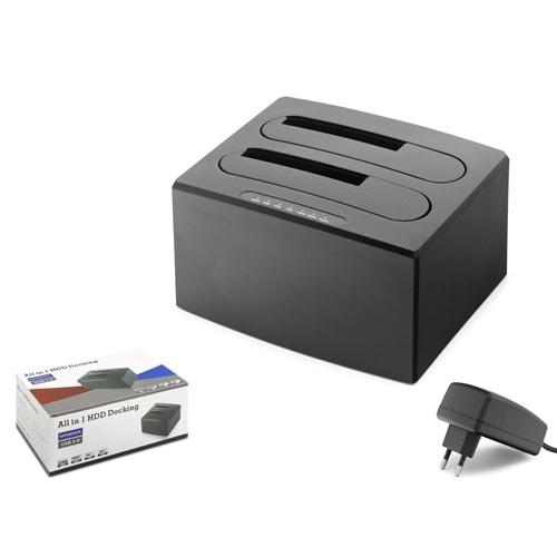Hadron Hdx1791 All in One HDD Docking USB 3.0 SATA 2.5'' & 3.5'' HDD SSD Destekli 12V Adaptör Siyah