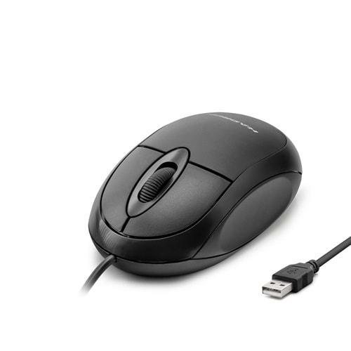 HADRON HDX3259 USB MOUSE 800 DPI KUTUSUZ 110CM KABLOLU SİYAH