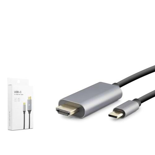 HADRON HDX7837 TYPE-C TO HDMI ADAPTÖR 1.8M 4K 60HZ GRİ