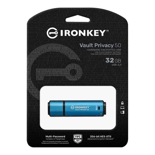 KINGSTON IRONKEY IKVP50C-32GB FLASH BELLEK 32GB VAULT PRIVACY 50C