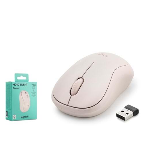 LOGITECH M240P MOUSE KABLOSUZ PEMBE SESSİZ