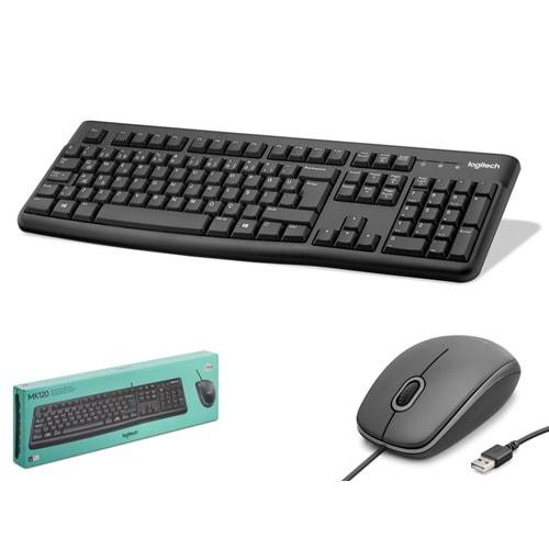 LOGITECH MK120 KLAVYE MOUSE SET KABLOLU Q SİYAH