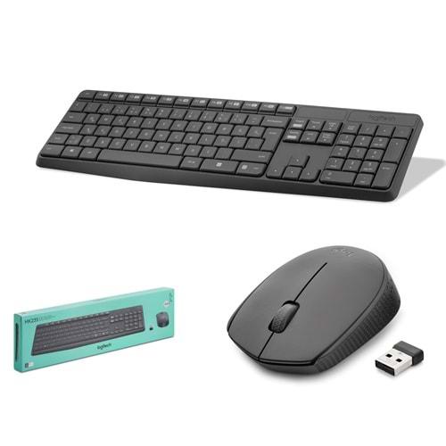 LOGITECH MK235 KLAVYE MOUSE SET KABLOSUZ SİYAH