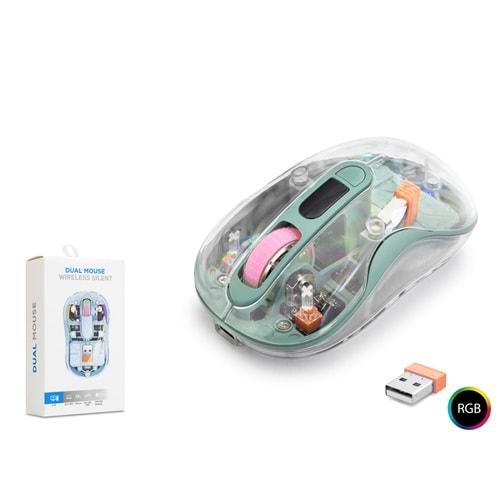 Nodar Nd1205g Wireless Şeffaf Mouse Yeşil