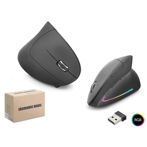 Nodar Nd1211 RGB Oyuncu Mouse – Kablosuz & Bluetooth Gaming Mouse – 1600 DPI, Sessiz Tasarım, Ergonomik (Siyah)