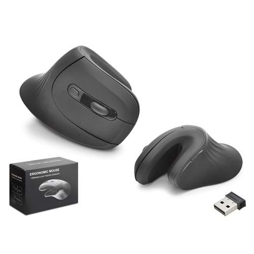 Nodar Nd1213 Ergonomik Dikey Mouse – Kablosuz & Bluetooth – 3200 DPI, 6 Tuş, RGB (Siyah)