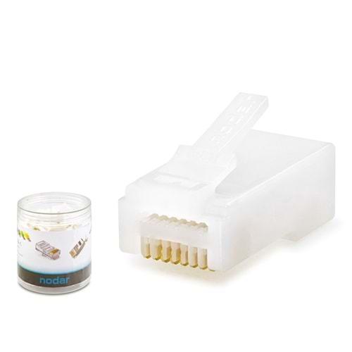 Nodar Nd2406 Cat6 Konnektör Ezrj45 100Lü Plastik Kutu Beyaz
