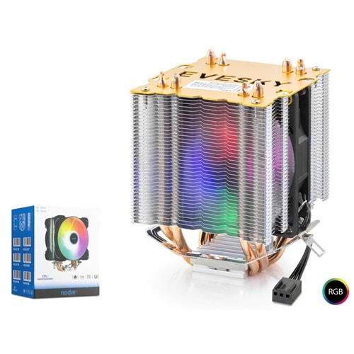 Nodar Nd2604 Cpu İşlemci Kule Fan*2 Kule 4 Bakırlı 500 Serisi Rgb