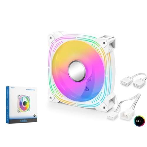 Nodar Nd2657 Kasa Fanı 3.Nesil İç ve Dış Parıltı Rgb 12Cm Beyaz