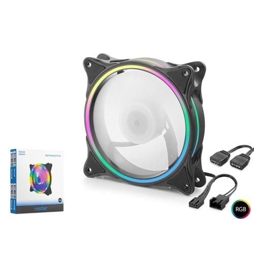 Nodar Nd2658 Kasa Fanı İç ve Dış Parıltı Rgb 12Cm Siyah