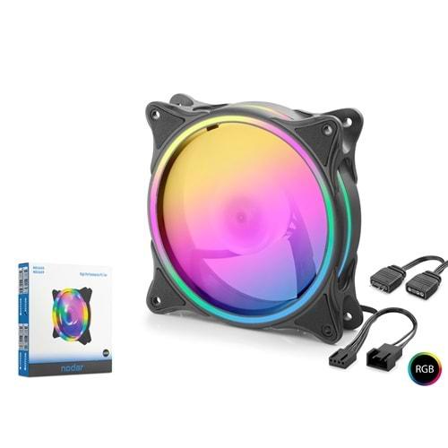 Nodar Nd2659 Kasa Fanı İç ve Dış parıltı Rgb 12Cm Siyah