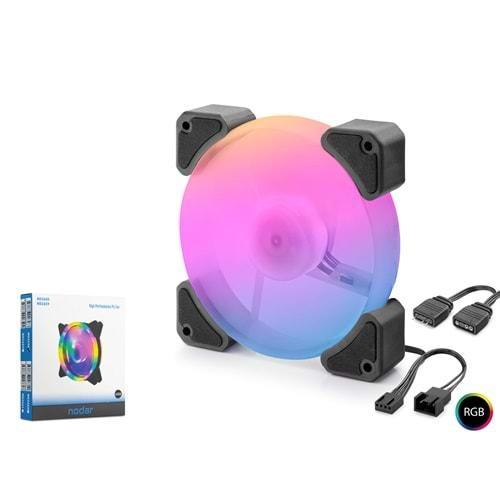 Nodar Nd2661 Kasa Fanı Rgb 12Cm Siyah