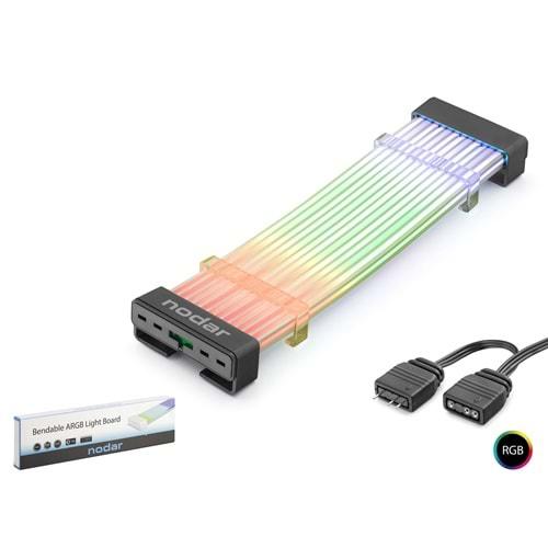 Nodar Nd2801 Silikon Işıklı Bendable ARGB Light Board 2*8p Siyah