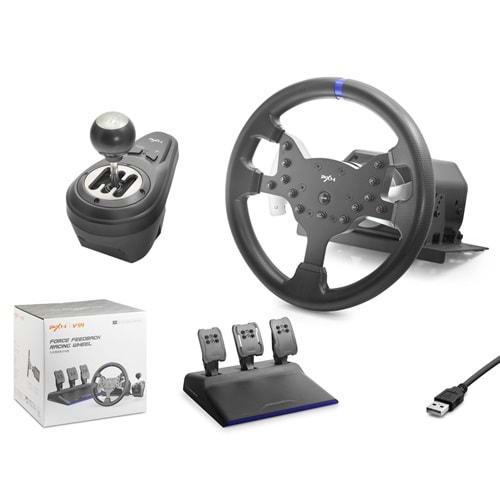 Nodar Nd704 Pxn V99 Direksiyon Seti Siyon Seti 3.2nm Çift Motorlu Kuvvet Geribildirim Tabanı Vites Kolu ve Pedallı Ps4/Ps3/Pc/Xbox one/Xbox Series X|S Switch Siyah