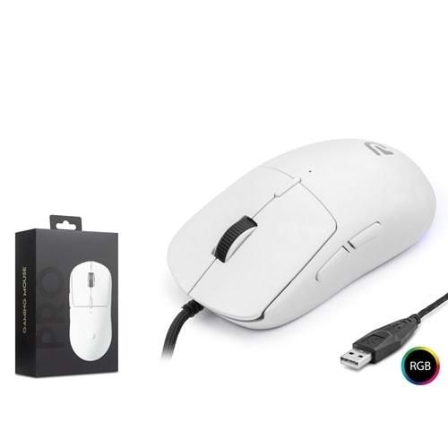 Nodar G100w Rgb Gaming Mouse 3200Dpi 6 Tuş, Kablolu Oyuncu Mouse Beyaz